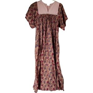 Vintage 60s Handmade Women's LARGE House Dress Night Gown Paisley